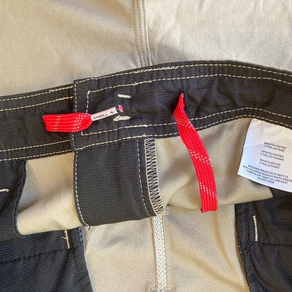 O'Neill Hybrid Swim Shorts Men 33 BUNDLE of Two Khaki Tan Drawstring 10in Inseam - Picture 14 of 16